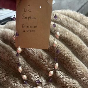 Lia Sophia Purple and White Necklace
